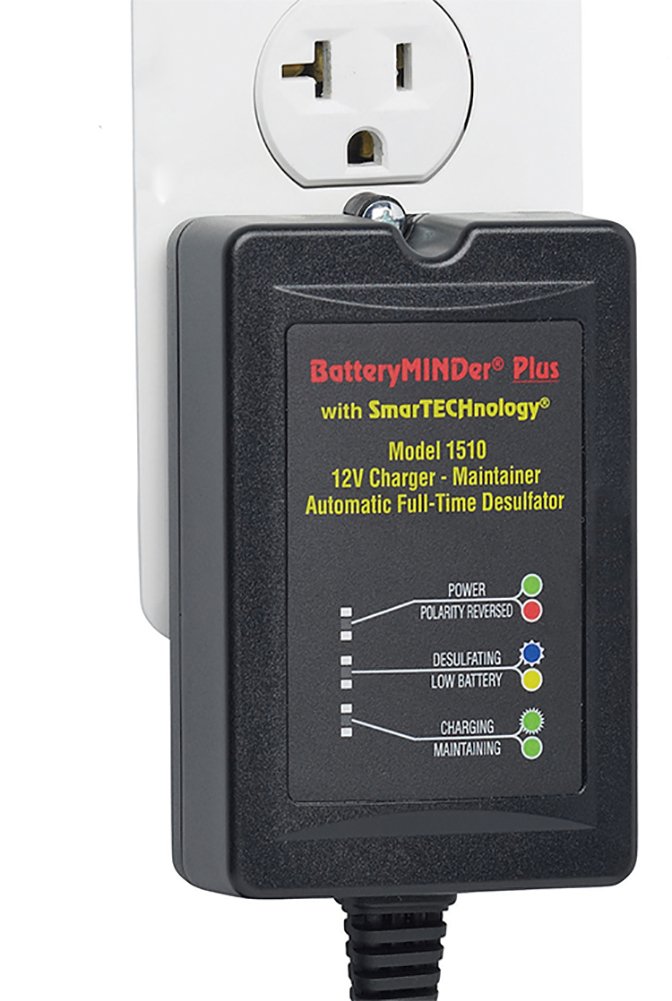 BatteryMINDer 1510: 12 Volt-1.5 Amp Battery Charger, Battery Maintainer, and Battery Desulfator – Designed for Cars, Trucks, Motorcycles, ATV, Boats, RV