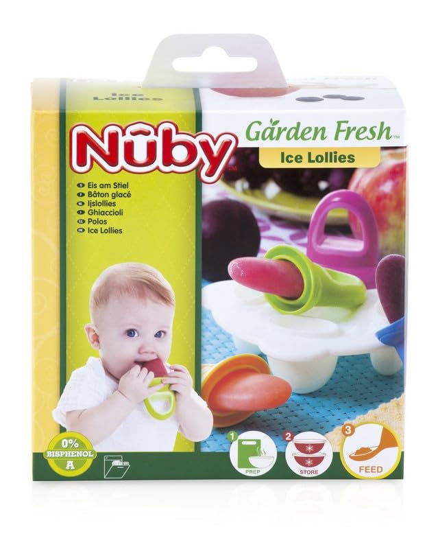 Nuby Garden Fresh Fruitsicle Frozen Pop Tray, Pack of 2