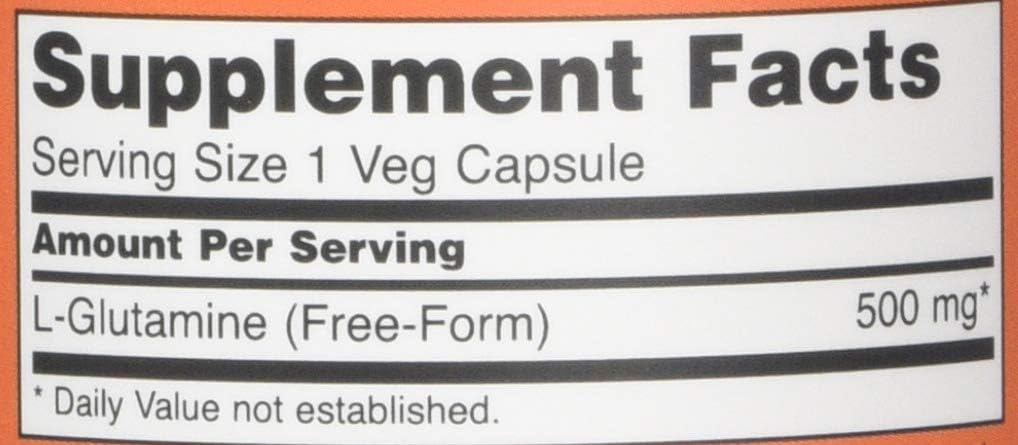 Now Foods Glutamine 500mg Capsules, 120 CT