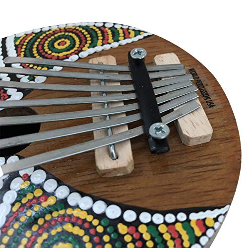 Kalimba Thumb Piano - 7 keys - Tunable - Coconut Shell - Sea Turtle Design by World Percussion USA (TM)