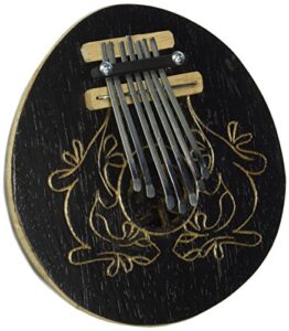 kalimba thumb piano - 7 keys - tunable - coconut shell - ebonized lizard by world percussion usa (r)