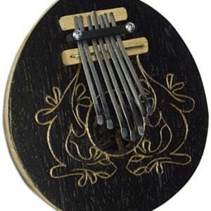 Kalimba Thumb Piano - 7 keys - Tunable - Coconut Shell - Ebonized Lizard by World Percussion USA (R)