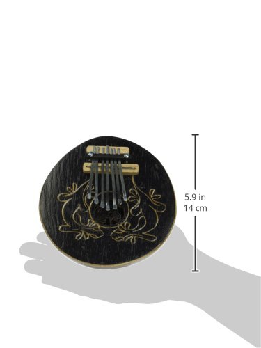 Kalimba Thumb Piano - 7 keys - Tunable - Coconut Shell - Ebonized Lizard by World Percussion USA (R)