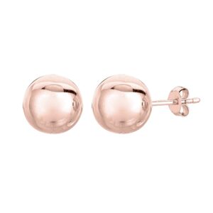 14K Rose Gold Ball Stud Earrings, 6mm