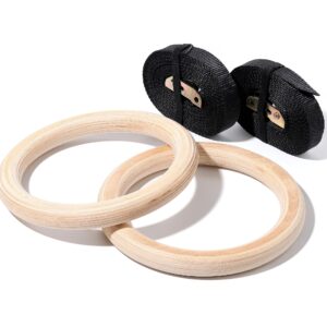 NEXPRO Wood Gymnastic Ring Olympic Strength Training Gym Rings Wooden