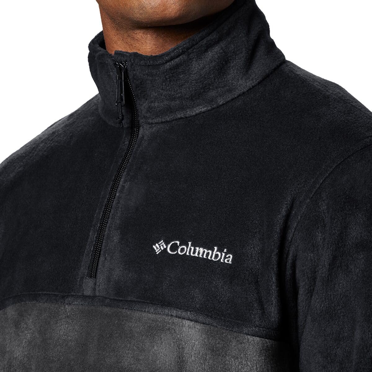 Columbia Men's Steens Mountain Half Zip Fleece, Black/Grill, Large