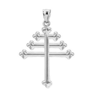 religious jewelry solid 925 sterling silver high polish maronite cross pendant