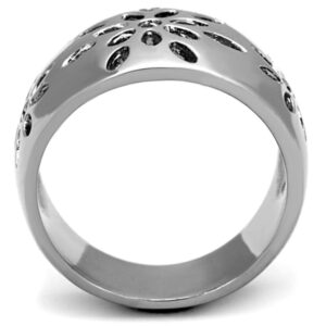 Marimor Jewelry Stainless Steel 316 High Polished Flower Design Fashion Ring Women's Size 10