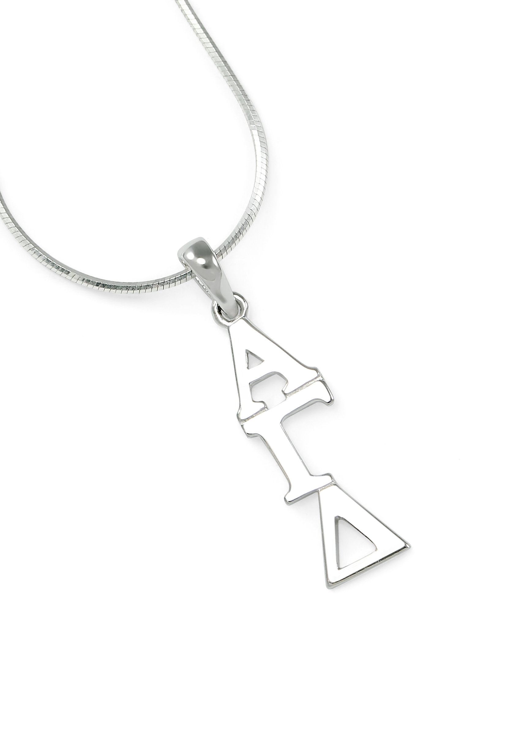 The Collegiate Standard Alpha Gamma Delta Sorority Sterling Silver Lavaliere Pendant