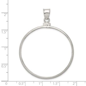 Solid 925 Sterling Silver 39.4 x 3.1mm 1 oz. Plain Coin Bezel Pendant (54mm x 39mm)