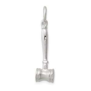 Solid 925 Sterling Silver Pendant Gavel Charm (23mm x 13mm)