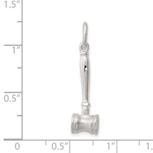 Solid 925 Sterling Silver Pendant Gavel Charm (23mm x 13mm)