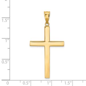 Solid 14k Yellow Gold Cross Crucifix Pendant (40mm x 21mm)