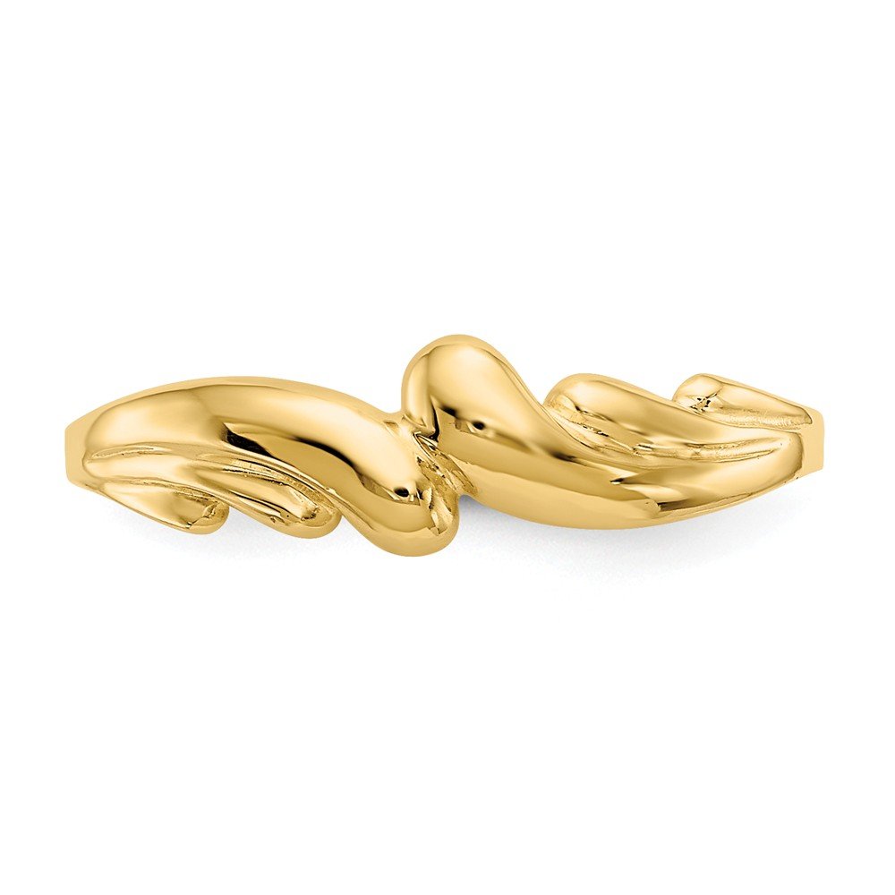 Size - 9 - Solid 14k Yellow Gold Polished Swirl Dome Ring (1 to 6 mm)