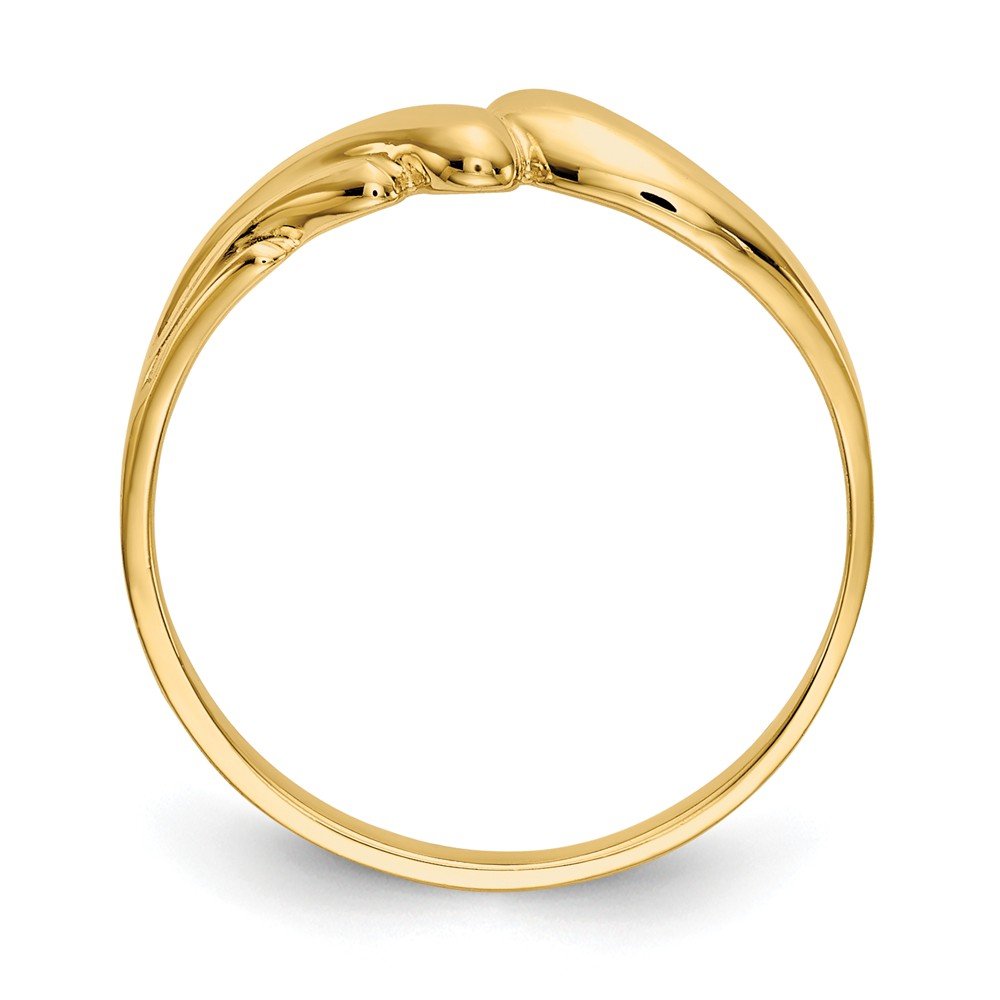 Size - 9 - Solid 14k Yellow Gold Polished Swirl Dome Ring (1 to 6 mm)