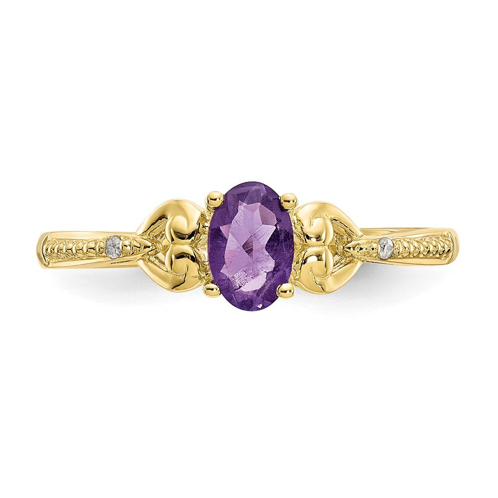 Sonia Jewels Size - 4-10k Yellow Gold Purple Simulated Amethyst Diamond Engagement Wedding Ring (.01 cttw.) (2mm)