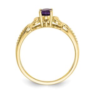 Sonia Jewels Size - 4-10k Yellow Gold Purple Simulated Amethyst Diamond Engagement Wedding Ring (.01 cttw.) (2mm)