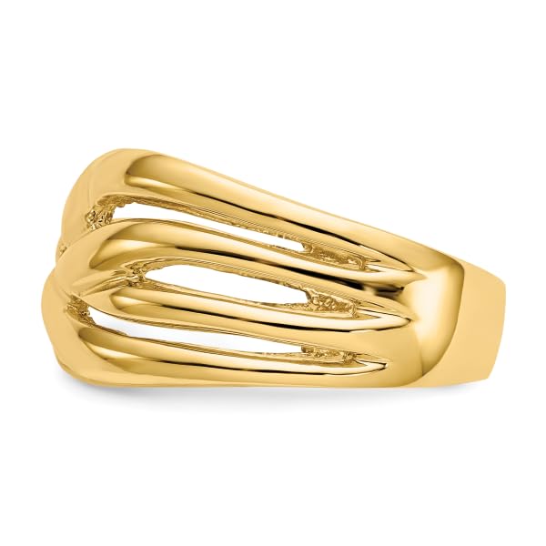 IceCarats 14K Yellow Gold Woven Chunky Dome Crisscross Band Twisted Statement Ring Size 7