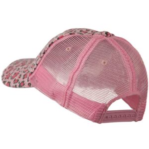 MG Women's Print Mesh Canvas Trucker Baseball Cap Hat (Pink Leopard)