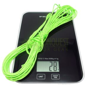 Ultra Light - 2mm Dyneema Tent Guy Guide Reflective Green Rope - 200kg Breaking Strain - Lengths in Meters - Suitable for sailing, dinghy, yachting, cruising, racing, kite surfing - 25 Meter