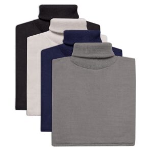 hampton direct unisex faux turtleneck dickies dickie collar set of 4 - xl/plus size - navy/gray/white/black