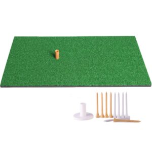 TRUEDAYS Golf Mat - Artificial Turf Golf Mat with Non-Slip Foam - 12“ x 24“ Golf Hitting Mat for Indoor and Outdoor Practice (Includes Rubber Tee Holder and Tees)