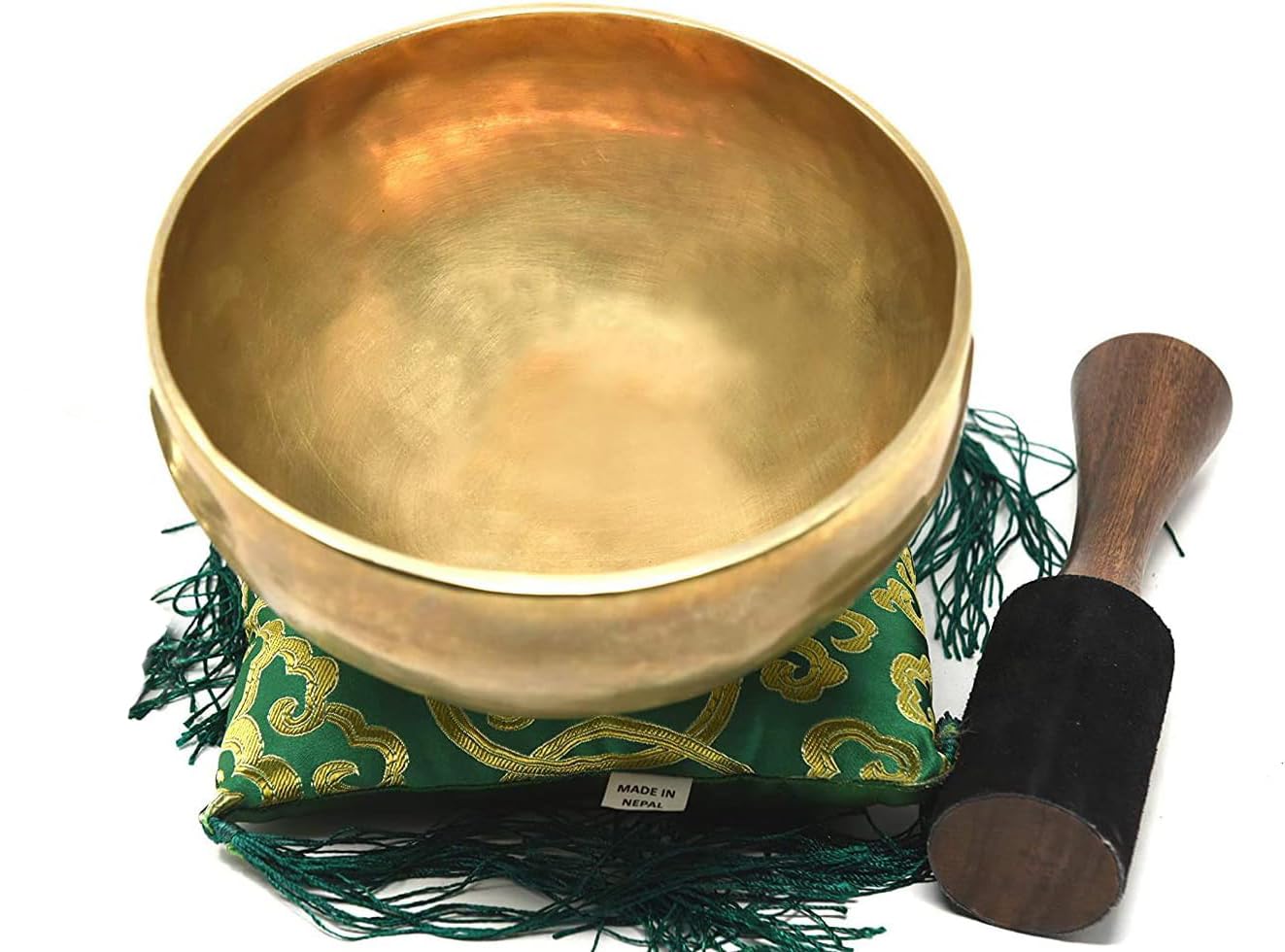 9" Large Master Healing Hand hammered Tibetan Singing Bowl ~ Great for Meditation, Yoga, Sound Bath, Mindfulness, Relaxation ~ Cushion, Wooden Mallet & Drumstick Included