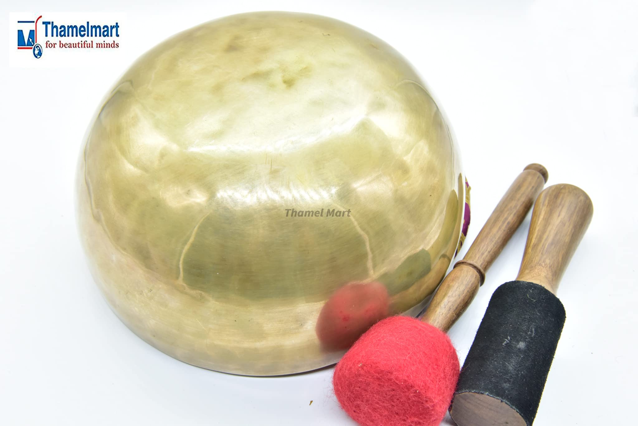 9" Large Master Healing Hand hammered Tibetan Singing Bowl ~ Great for Meditation, Yoga, Sound Bath, Mindfulness, Relaxation ~ Cushion, Wooden Mallet & Drumstick Included