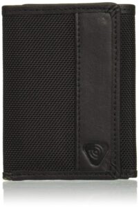 lewis n. clark ballistic nylon rfid wallets for women + men, travel accessories 6 credit card slot id sleeve, trifold wallet, black