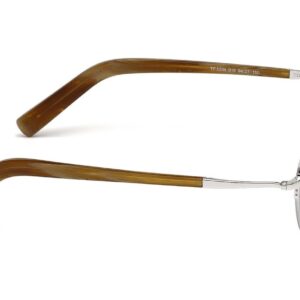 Tom Ford Round Eyeglasses TF5334 018 Size: 52mm Rhodium/Light Brown Horn FT5334