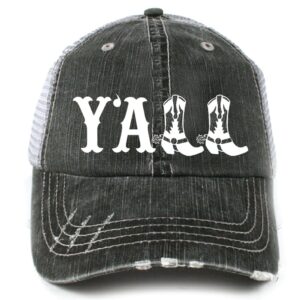 katydid y'all southern country women's trucker hat cap white