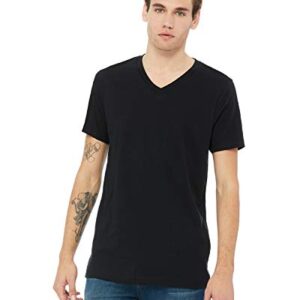 Bella mens Unisex Jersey Short-Sleeve V-Neck T-Shirt(3005)-VINTAGE BLACK-3XL