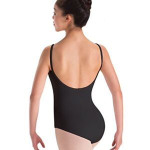 Motionwear Pinch Front Camisole Style Leotard, Black, Small Adult