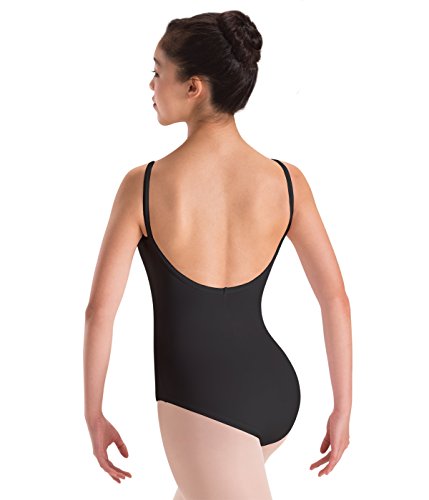 Motionwear Pinch Front Camisole Style Leotard, Black, Small Adult