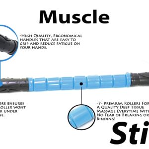 The Stick Massage Roller Original | Muscle Roller Massage Stick for Legs | Exercise Roller Massage Tools for Sports Athletes and Runners 17.75" - Original Blue