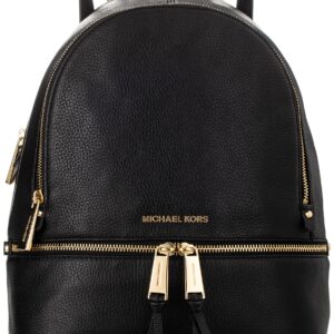 Michael Kors Rhea Zip Medium Leather Backpack, Black