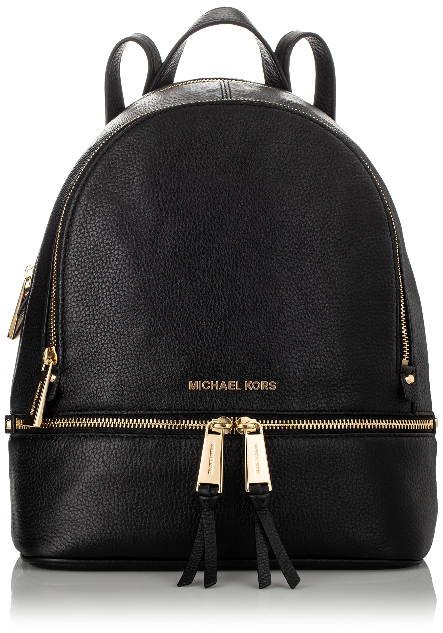 Michael Kors Rhea Zip Medium Leather Backpack, Black