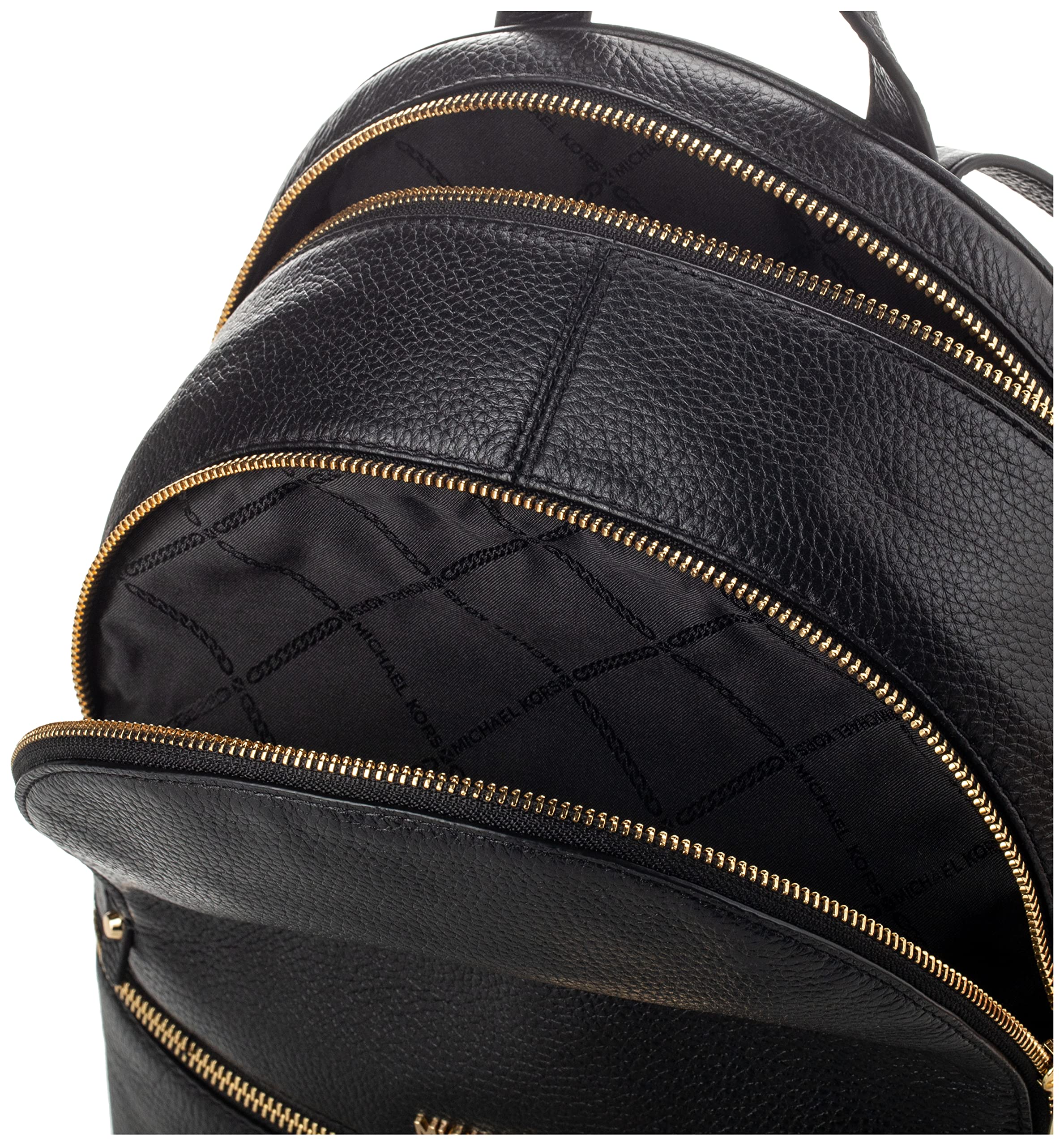 Michael Kors Rhea Zip Medium Leather Backpack, Black