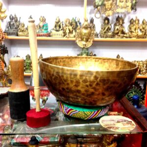 11-Inch Diameter Chakra Master Healing & Meditation Tibetan Singing Bowl including Mallet, Drum Stick and Silk Cushion Handmade in Nepal