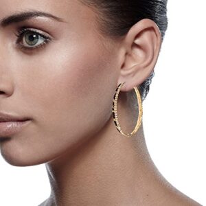 Gemini Women Fashion Leopard Print Crystal Big Round Hoop Earrings Gm148, Size 5cm, Color: Gold