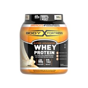 Body Fortress Super Advanced Whey Protein Powder, Gluten Free, Vanilla, 2 lbs