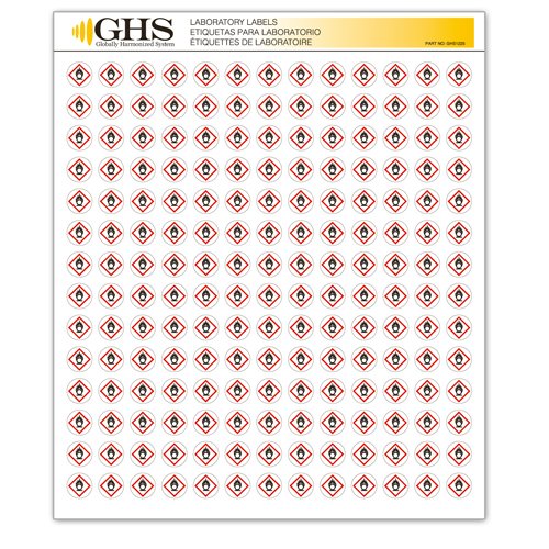 GHS/HazCom 2012: Hazard Class Pictogram Label, Flame Circle, 1/2" each (Pack of 1820)