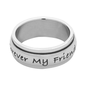 Beads & Pearls Jewelry 7mm Stainless Steel Women's Spinner Ring - Always My Daughter Forever My Friend Daughter's Ring, Spinner Ring Anxiety & Stress Relief, Size 6