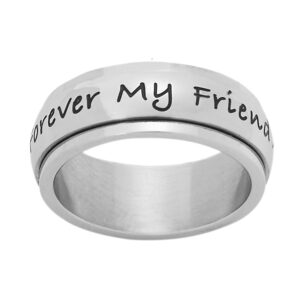 Beads & Pearls Jewelry 7mm Stainless Steel Women's Spinner Ring - Always My Daughter Forever My Friend Daughter's Ring, Spinner Ring Anxiety & Stress Relief, Size 6