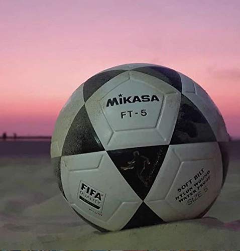 MIKASA Ball Pro 5 Ft-Foot-Volleyball, Black/White, 5–1301