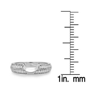 Dazzlingrock Collection 0.25 Carat (Cttw) 14K Round Diamond Women Wedding Enhancer Ring Guard Ring 1/4 CT, White Gold, Size 8