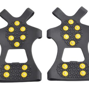 WAYPOR™ Ice Grips, Traction Cleats, Ice Cleat, Easy Slip On, Outdoor Durable, 10 Steel Studs, Stretchable, Prevent Slipping from Ice/Snow (Medium)