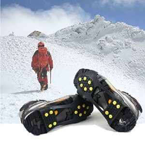 WAYPOR™ Ice Grips, Traction Cleats, Ice Cleat, Easy Slip On, Outdoor Durable, 10 Steel Studs, Stretchable, Prevent Slipping from Ice/Snow (Medium)