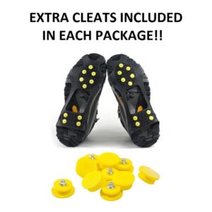 WAYPOR™ Ice Grips, Traction Cleats, Ice Cleat, Easy Slip On, Outdoor Durable, 10 Steel Studs, Stretchable, Prevent Slipping from Ice/Snow (Medium)