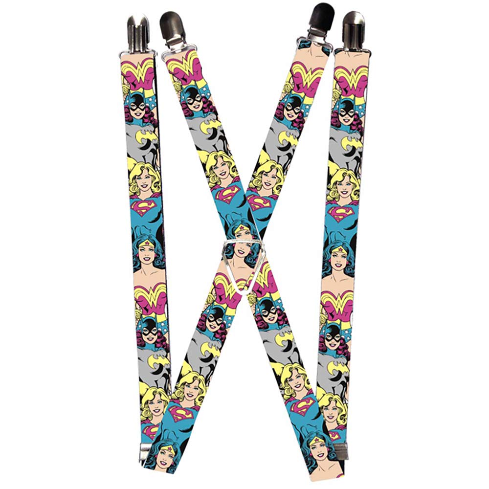 Buckle-Down womens Buckle-down - Justice League Girls Suspenders, Multicolor, 3.5 x 2.5 US